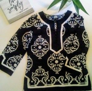 Linen tunic.  black and white. Style & co. Size 6